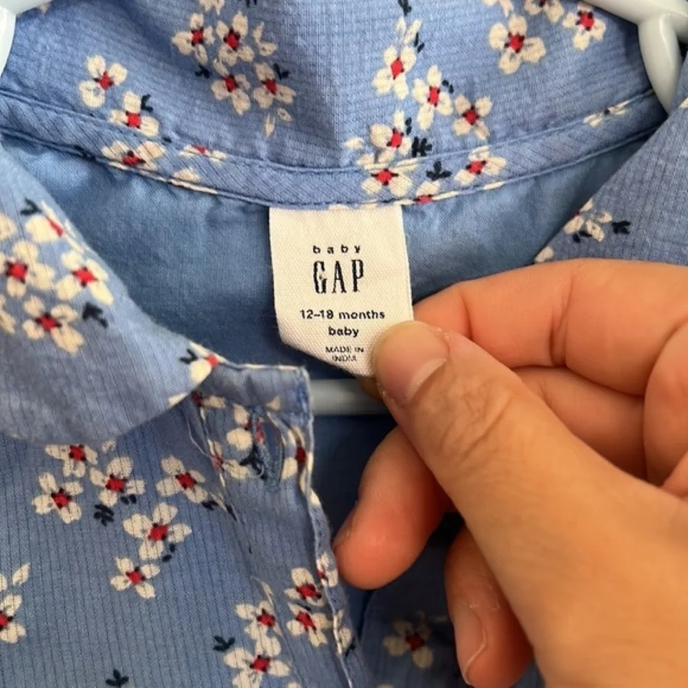 Baby Gap floral Shirt‎ Dress. Size 12-18mo
